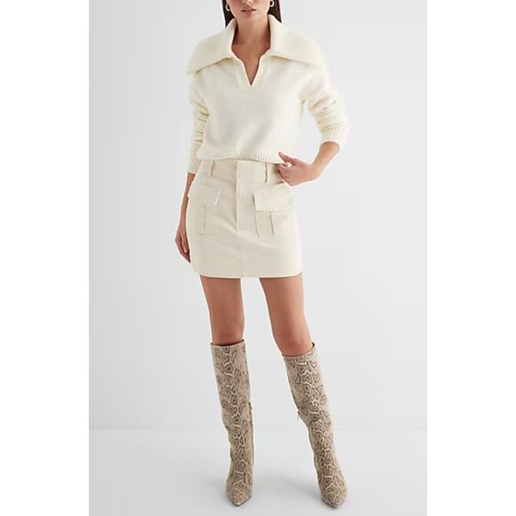 EXPRESS High Waisted Utility Mini Skirt - Suze 6 - Picture 2 of 4